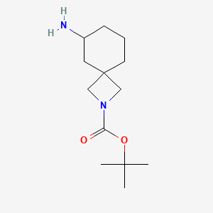 tert-Butyl 6-amino-2-azaspiro[3.5]nonane-2-carboxylate chemical structure (CAS 2168997-21-3)