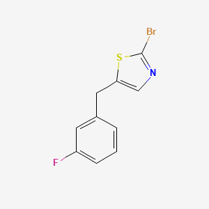 2-Bromo-5-(3-fluorobenzyl)thiazole chemical structure (CAS 2169046-21-1)