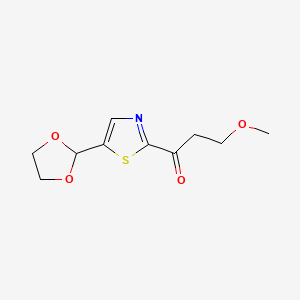 1-(5-(1,3-Dioxolan-2-yl)thiazol-2-yl)-3-methoxypropan-1-one chemical structure (CAS 2169532-86-7)