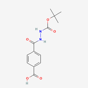 4-(2-(tert-Butoxycarbonyl)hydrazine-1-carbonyl)benzoic acid chemical structure (CAS 216959-99-8)