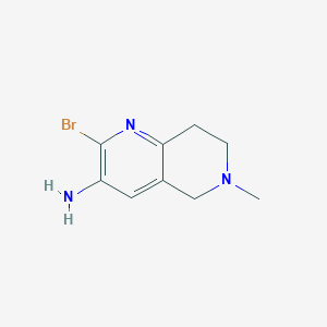 2-Bromo-6-methyl-5,6,7,8-tetrahydro-1,6-naphthyridin-3-amine chemical structure (CAS 216966-74-4)