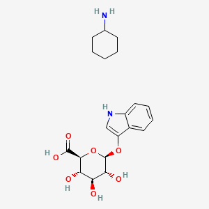 Cyclohexanamine (2S,3S,4S,5R,6S)-6-((1H-indol-3-yl)oxy)-3,4,5-trihydroxytetrahydro-2H-pyran-2-carboxylate chemical structure (CAS 216971-58-3)