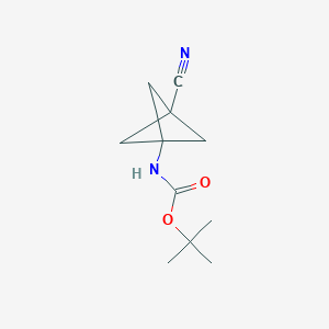 tert-Butyl (3-cyanobicyclo[1.1.1]pentan-1-yl)carbamate chemical structure (CAS 2170371-89-6)
