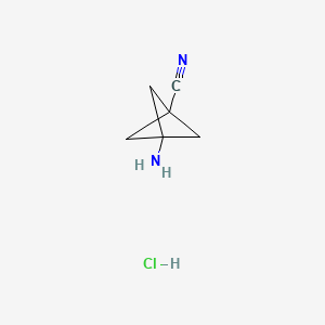 3-Aminobicyclo[1.1.1]pentane-1-carbonitrile hydrochloride chemical structure (CAS 2170371-90-9)