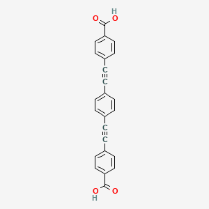 4,4'-[1,4-Phenylenebis(Ethyne-2,1-diyl)]dibenzoic acid chemical structure (CAS 217077-89-9)