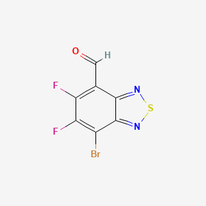 7-Bromo-5,6-difluorobenzo[c][1,2,5]thiadiazole-4-carbaldehyde chemical structure (CAS 2170788-44-8)