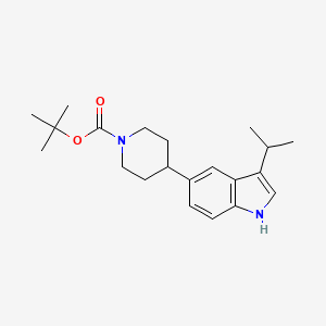 tert-Butyl 4-(3-isopropyl-1H-indol-5-yl)piperidine-1-carboxylate chemical structure (CAS 2171029-25-5)