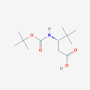 (S)-3-((tert-Butoxycarbonyl)amino)-4,4-dimethylpentanoic acid chemical structure (CAS 2171245-83-1)