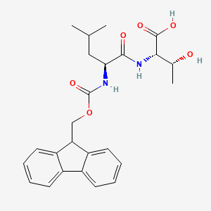 (((9H-Fluoren-9-yl)methoxy)carbonyl)-L-leucyl-L-threonine chemical structure (CAS 2171260-14-1)