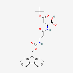 (S)-2-(3-((((9H-Fluoren-9-yl)methoxy)carbonyl)amino)propanamido)-4-(tert-butoxy)-4-oxobutanoic acid chemical structure (CAS 2171260-96-9)