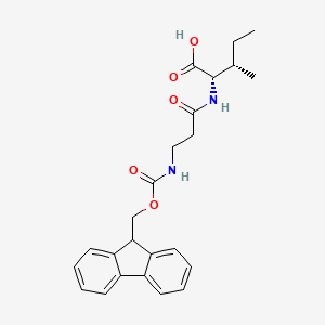 (2S,3S)-2-(3-((((9H-Fluoren-9-yl)methoxy)carbonyl)amino)propanamido)-3-methylpentanoic acid chemical structure (CAS 2171270-66-7)