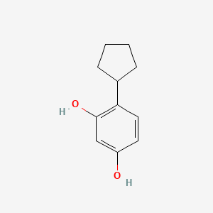 4-Cyclopentylbenzene-1,3-diol chemical structure (CAS 21713-03-1)