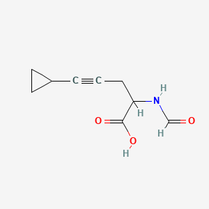 5-Cyclopropyl-2-formamidopent-4-ynoic acid chemical structure (CAS 2171496-56-1)