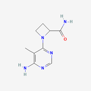 1-(6-Amino-5-methylpyrimidin-4-yl)azetidine-2-carboxamide chemical structure (CAS 2171605-57-3)