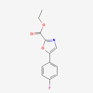 Ethyl 5-(4-fluorophenyl)oxazole-2-carboxylate chemical structure (CAS 21717-99-7)