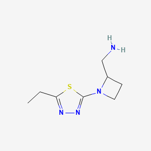 (1-(5-Ethyl-1,3,4-thiadiazol-2-yl)azetidin-2-yl)methanamine chemical structure (CAS 2171919-00-7)