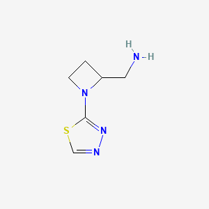 (1-(1,3,4-Thiadiazol-2-yl)azetidin-2-yl)methanamine chemical structure (CAS 2172267-42-2)
