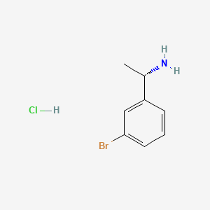 (S)-1-(3-Bromophenyl)ethanamine hydrochloride chemical structure (CAS 2172274-44-9)