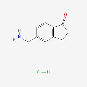 5-(Aminomethyl)-2,3-dihydro-1H-inden-1-one hydrochloride chemical structure (CAS 2172488-42-3)