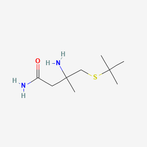 3-Amino-4-(tert-butylthio)-3-methylbutanamide chemical structure (CAS 2172515-91-0)