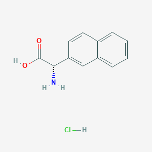 (S)-2-Amino-2-(naphthalen-2-yl)acetic acid hydrochloride chemical structure (CAS 2172854-61-2)