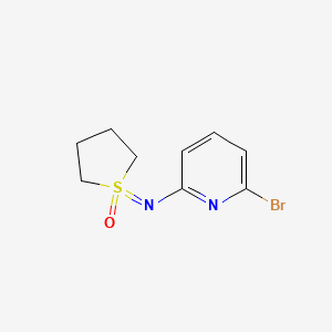 1-((6-Bromopyridin-2-yl)imino)tetrahydro-1H-1l6-thiophene 1-oxide chemical structure (CAS 2172959-09-8)
