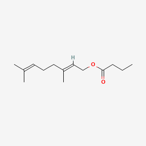 3,7-Dimethylocta-2,6-dien-1-yl butyrate chemical structure (CAS 2173-82-2)