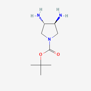 (3S,4S)-rel-tert-Butyl 3,4-diaminopyrrolidine-1-carboxylate chemical structure (CAS 2173182-42-6)