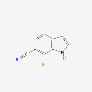 7-Bromo-1H-indole-6-carbonitrile chemical structure (CAS 2173193-92-3)
