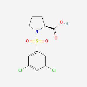 (S)-1-((3,5-Dichlorophenyl)sulfonyl)pyrrolidine-2-carboxylic acid chemical structure (CAS 217326-48-2)