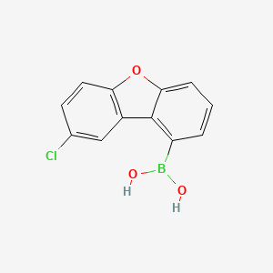 (8-Chlorodibenzo[b,d]furan-1-yl)boronic acid chemical structure (CAS 2173554-84-0)
