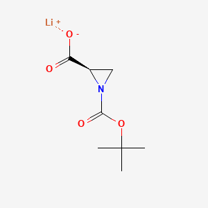 Lithium (R)-1-(tert-butoxycarbonyl)aziridine-2-carboxylate chemical structure (CAS 2173637-01-7)