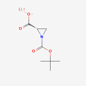 Lithium (S)-1-(tert-butoxycarbonyl)aziridine-2-carboxylate chemical structure (CAS 2173637-20-0)