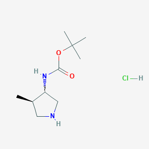 tert-Butyl (3S,4R)-4-methylpyrrolidin-3-ylcarbamate hydrochloride chemical structure (CAS 2173637-29-9)