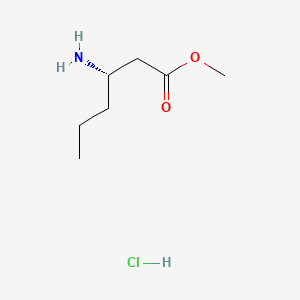 Methyl (S)-3-aminohexanoate hydrochloride chemical structure (CAS 2173637-82-4)