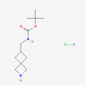 tert-Butyl ((2-azaspiro[3.3]heptan-6-yl)methyl)carbamate hydrochloride chemical structure (CAS 2173991-80-3)