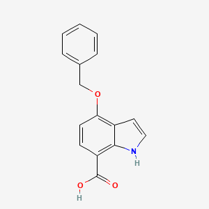 4-(Benzyloxy)-1H-indole-7-carboxylic acid chemical structure (CAS 2173992-25-9)