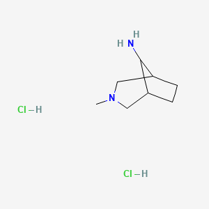 3-Methyl-3-azabicyclo[3.2.1]octan-8-amine dihydrochloride chemical structure (CAS 2173992-28-2)