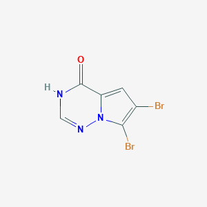 6,7-Dibromo-3H,4H-pyrrolo[2,1-f][1,2,4]triazin-4-one chemical structure (CAS 2173992-47-5)