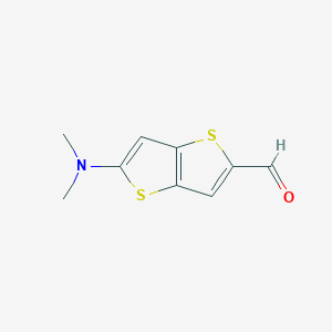 5-(Dimethylamino)thieno[3,2-b]thiophene-2-carbaldehyde chemical structure (CAS 2174115-02-5)