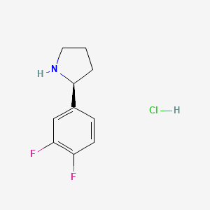 (S)-2-(3,4-Difluorophenyl)pyrrolidine hydrochloride chemical structure (CAS 2177258-16-9)
