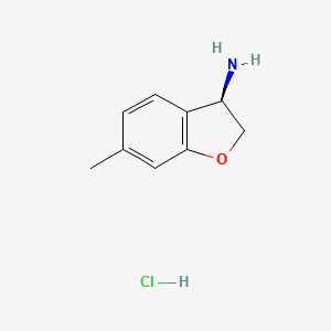 (R)-6-Methyl-2,3-dihydrobenzofuran-3-amine hydrochloride chemical structure (CAS 2177263-68-0)