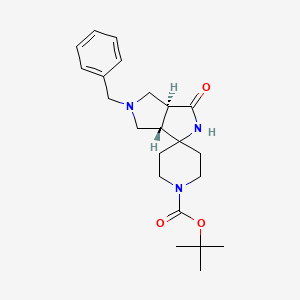 trans-tert-Butyl 5'-benzyl-3'-oxohexahydro-2'H-spiro[piperidine-4,1'-pyrrolo[3,4-c]pyrrole]-1-carboxylate chemical structure (CAS 2177264-62-7)