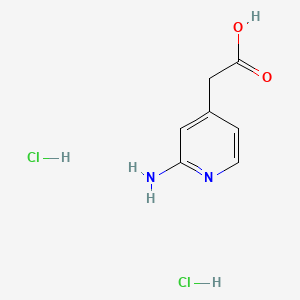 2-(2-Aminopyridin-4-yl)acetic acid dihydrochloride chemical structure (CAS 2177266-06-5)