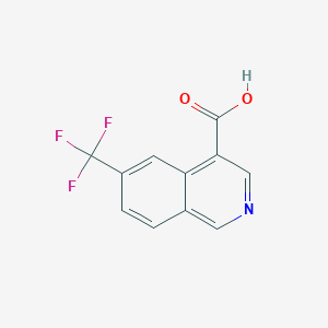 6-(Trifluoromethyl)isoquinoline-4-carboxylic acid chemical structure (CAS 2177266-08-7)