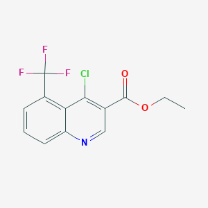 Ethyl 4-chloro-5-(trifluoromethyl)quinoline-3-carboxylate chemical structure (CAS 2177266-12-3)