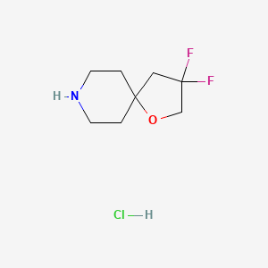 3,3-Difluoro-1-oxa-8-azaspiro[4.5]decane hydrochloride chemical structure (CAS 2177266-22-5)