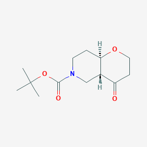trans-tert-Butyl 4-oxohexahydro-2H-pyrano[3,2-c]pyridine-6(7H)-carboxylate chemical structure (CAS 2177266-88-3)