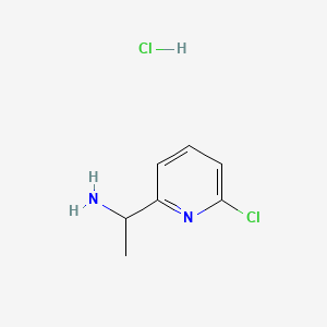 1-(6-Chloropyridin-2-yl)ethanamine hydrochloride chemical structure (CAS 2177267-22-8)