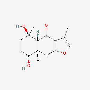 (4aR,5R,8R,8aR)-5,8-Dihydroxy-3,5,8a-trimethyl-5,6,7,8,8a,9-hexahydronaphtho[2,3-b]furan-4(4aH)-one chemical structure (CAS 217817-09-9)